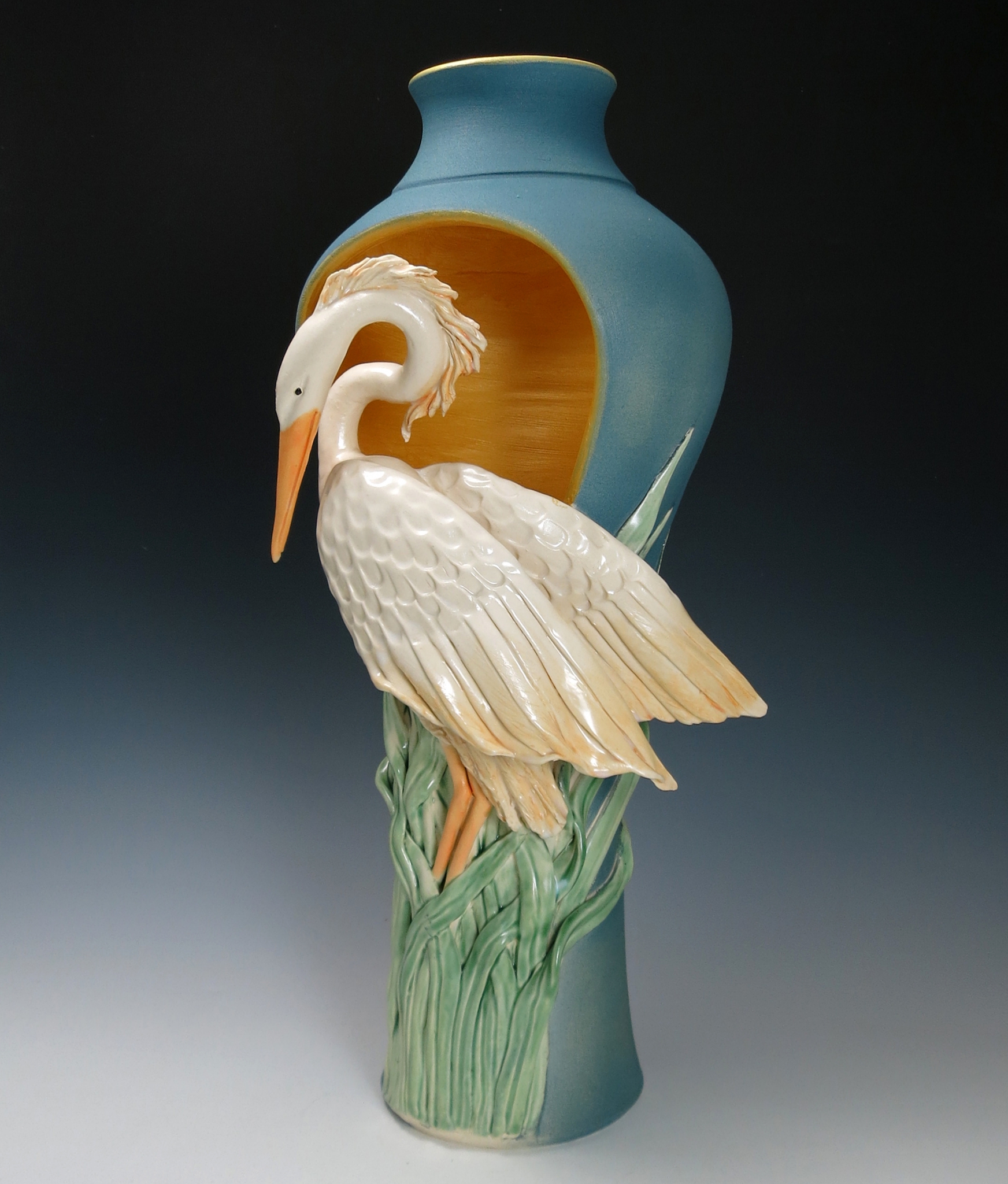 Heron Cut-out Vase by Bonnie Belt