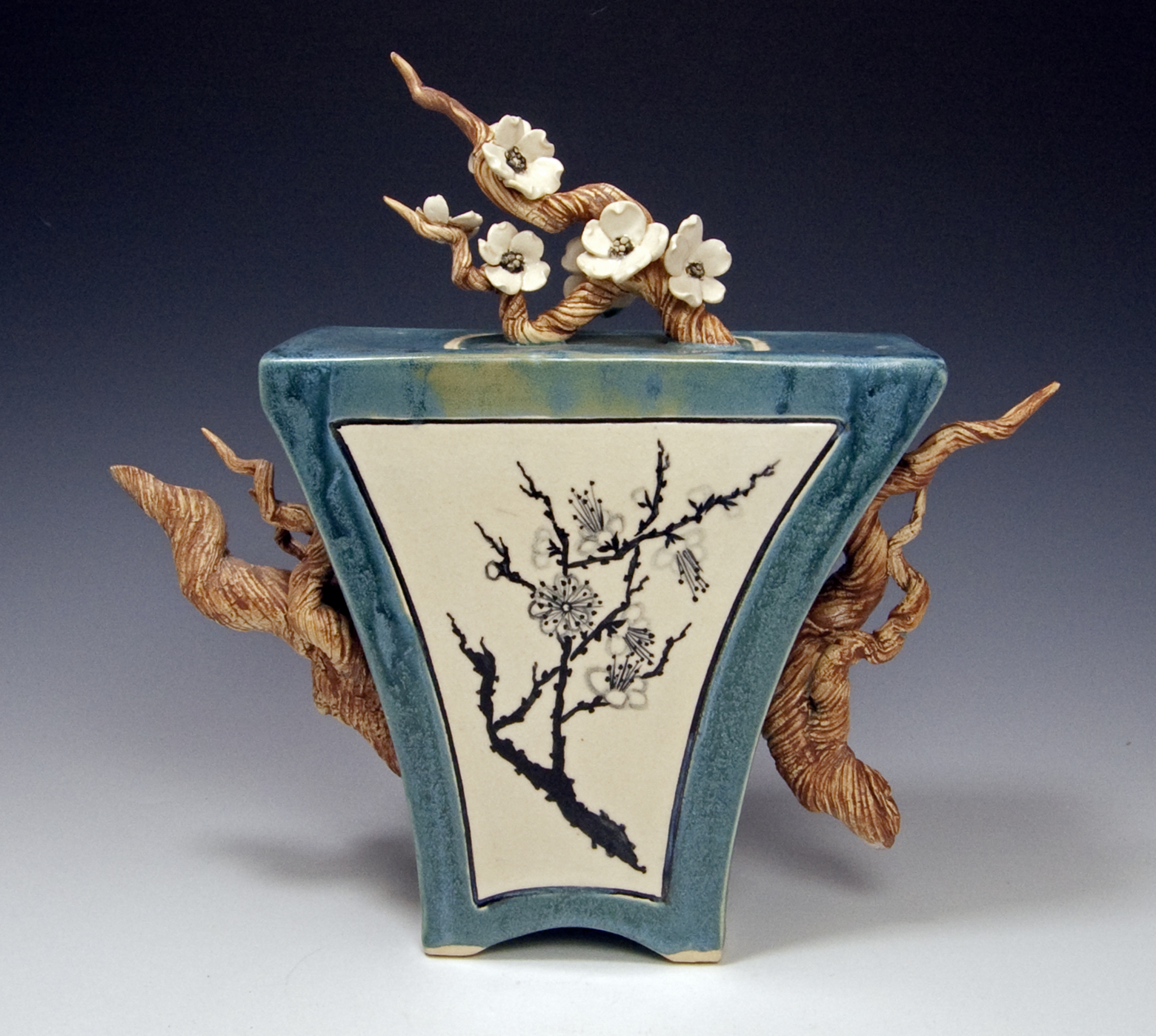Click here to view Plum Blossom Box Teapot by Bonnie Belt